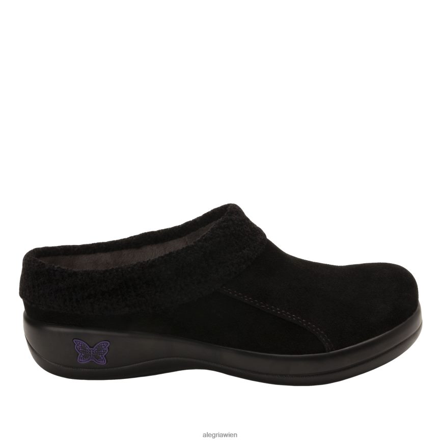 Alegria Schuhe Österreich - Alegria Kyah schwarzer Wildlederschuh D2R0BH300