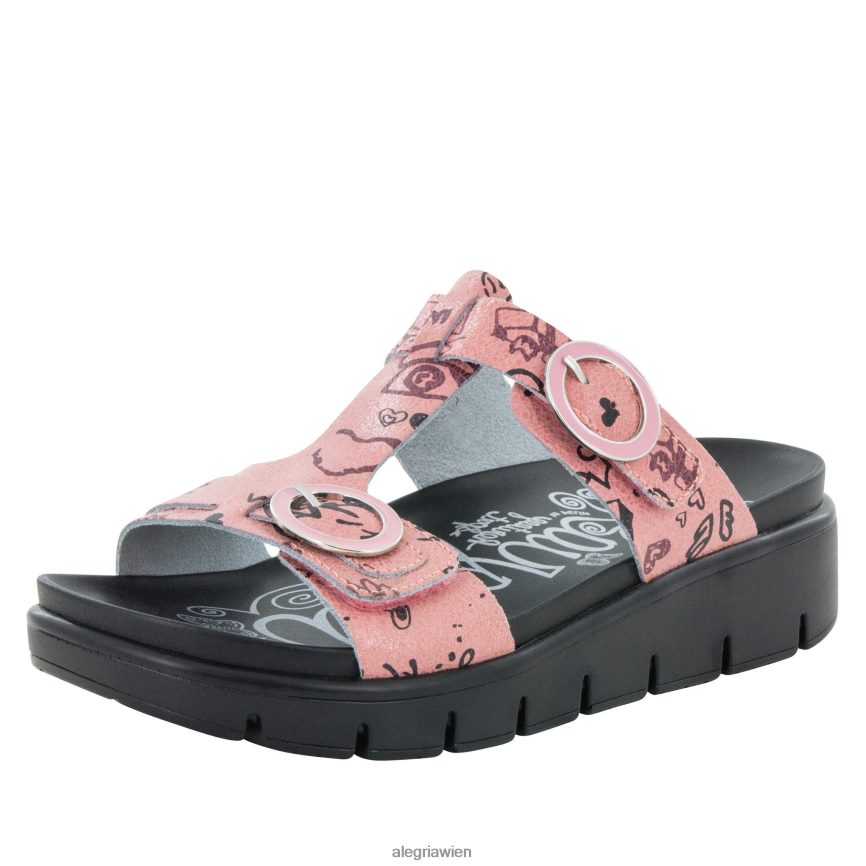 Alegria Schuhe Österreich - Alegria Vita rote Scribble-Sandale D2R0BH198