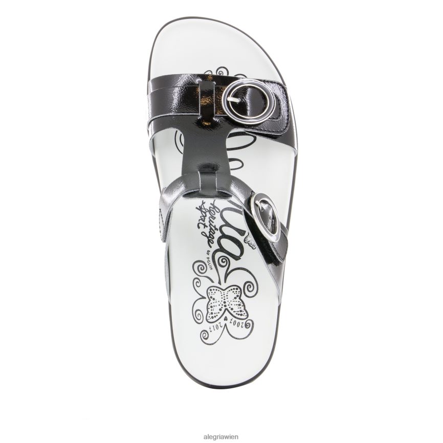 Alegria Shoes - Alegria Vita schwarze Lacksandale D2R0BH197