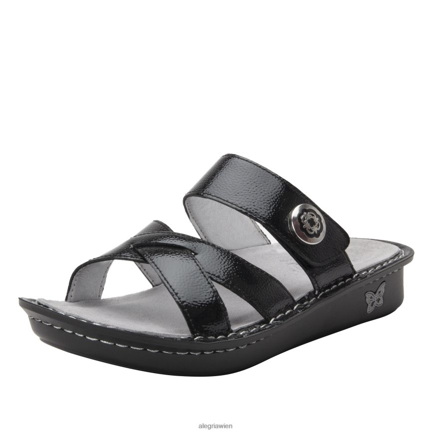 Alegria Shoes - Alegria Victoriah schwarze Lacksandale D2R0BH158