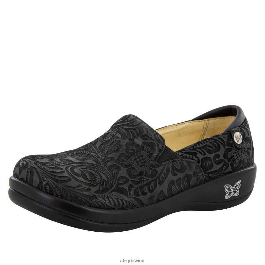 Alegria Shoes - Alegria Keli schwarzer, geprägter Paisley-Berufsschuh D2R0BH479