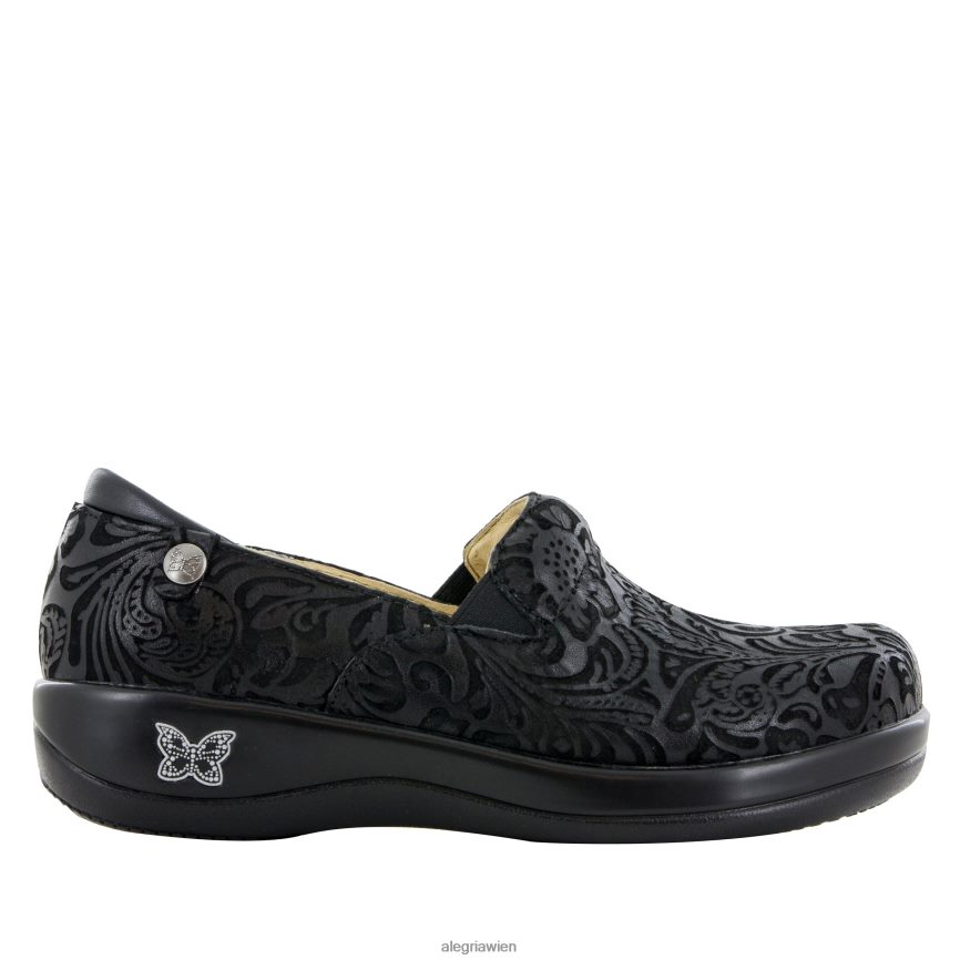 Alegria Shoes - Alegria Keli schwarzer, geprägter Paisley-Berufsschuh D2R0BH479