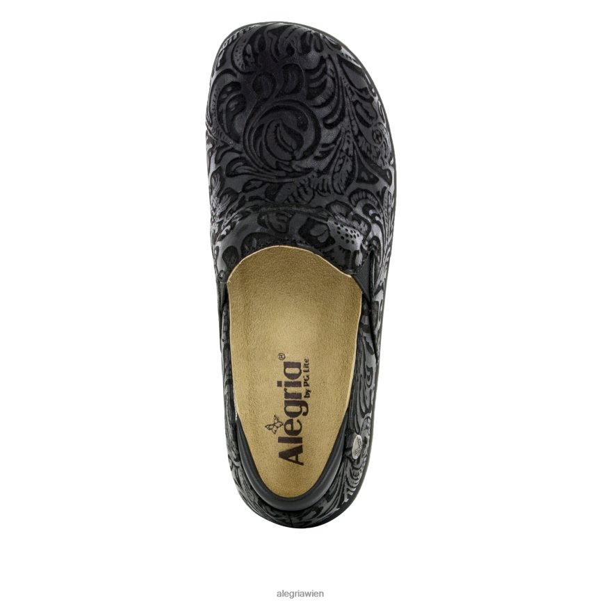 Alegria Shoes - Alegria Keli schwarzer, geprägter Paisley-Berufsschuh D2R0BH479