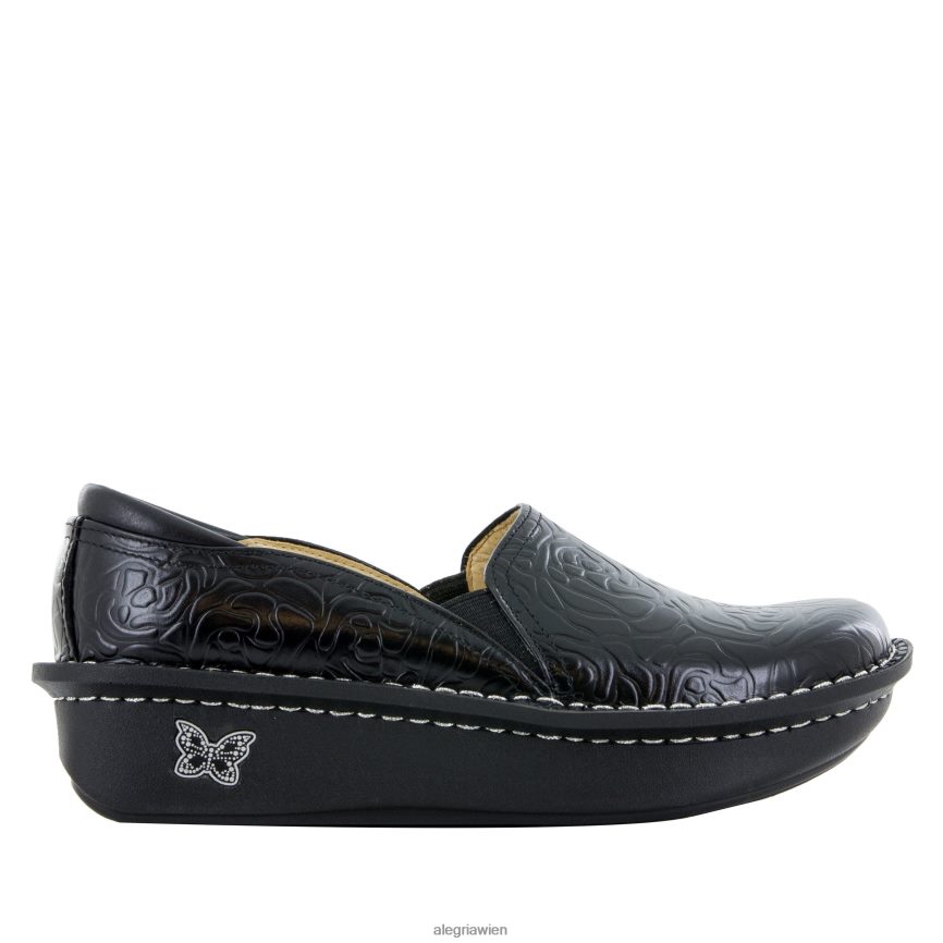 Alegria Wien - Alegria Debra schwarzer geprägter Rosenschuh D2R0BH481