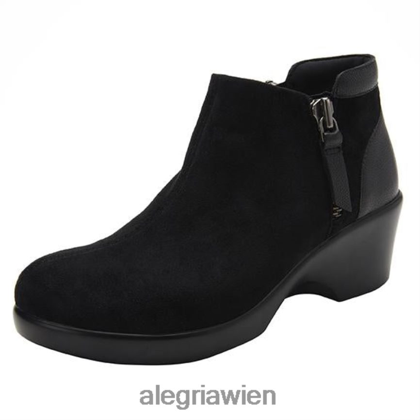 Alegria Schuhe Österreich - Alegria Sloan-Stiefel aus schwarzem Wildleder D2R0BH276