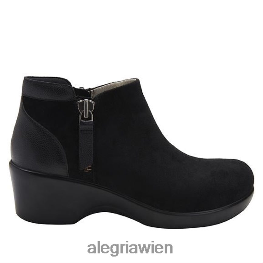 Alegria Schuhe Österreich - Alegria Sloan-Stiefel aus schwarzem Wildleder D2R0BH276